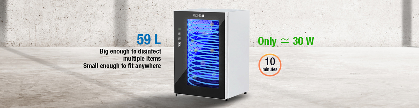 Goldensea UV UV-C Desinfektion von Gegenständen zur Vermietung in unserem Materialpool - Eventtechnik und Veranstaltungstechnik artworld:media